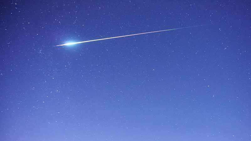 bright meteor streak