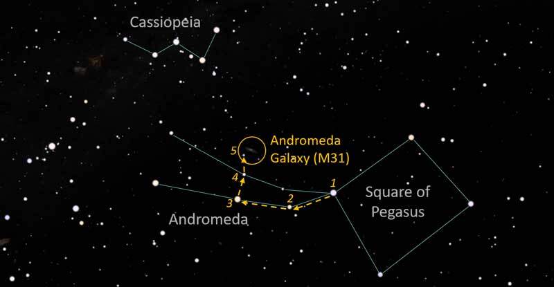 Andromeda galaxy M31 location