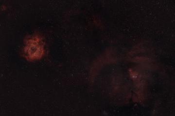 The Rosette and Cone Nebula in Monoceros