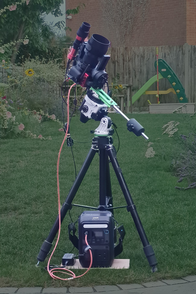 Portable astrophotography setup with Anker Solix C300 connected